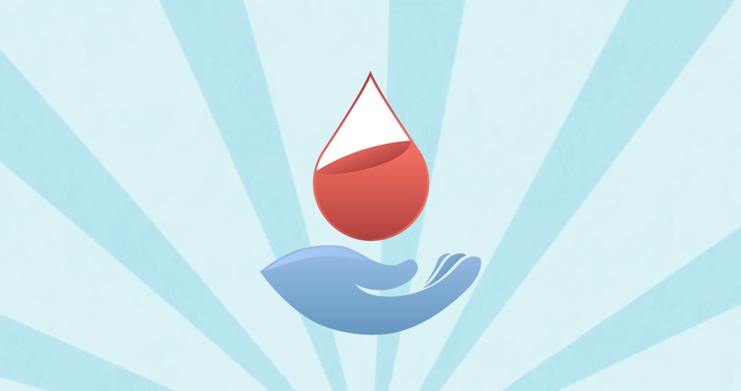 Symbolic Health Theme with Water Drop and Hand