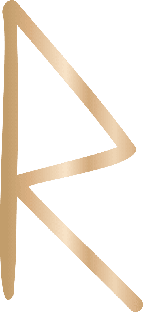 Transparent Gold Rune Symbol with Metallic Gradient