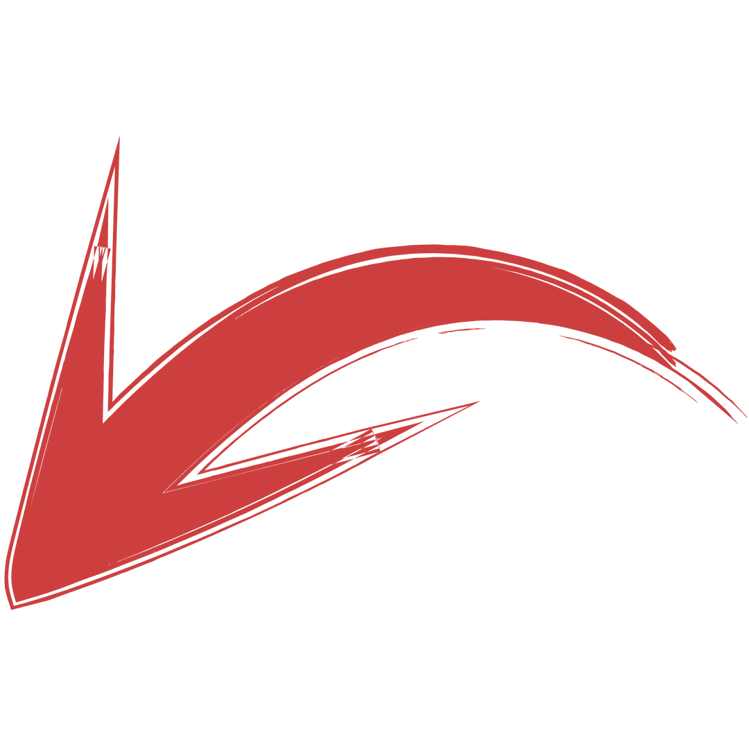 Bold Red Arrow with Brushstroke Style on Transparent Background