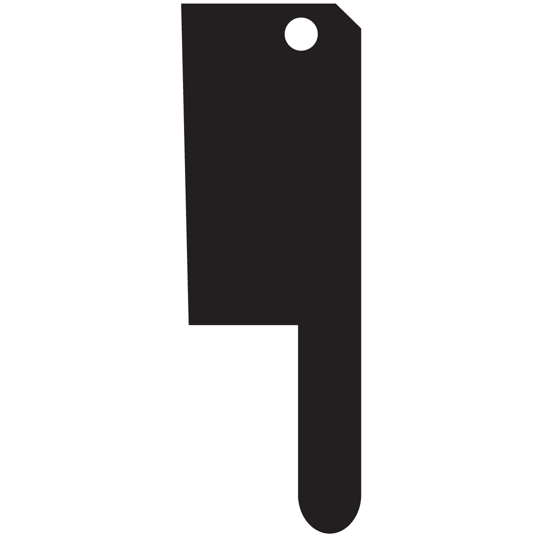 Meat Cleaver Knife Icon on Transparent Background for Culinary Use