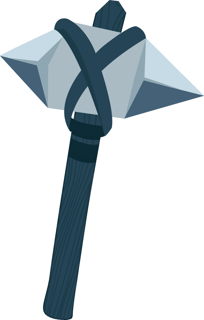 Stylized Stone Axe on Transparent Background Iconic Design
