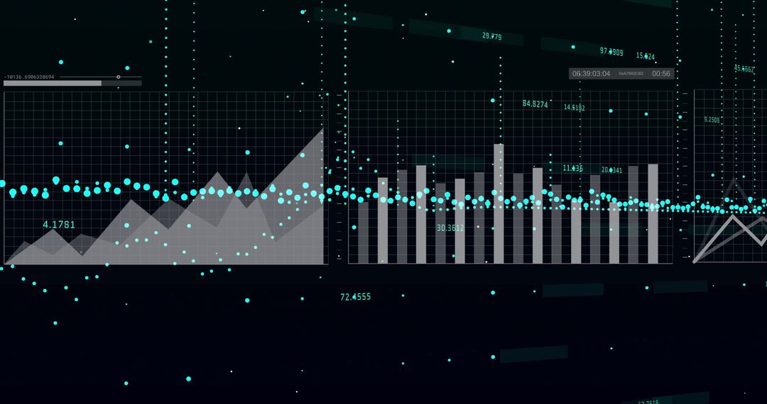 Abstract Digital Data Analysis Interface with Graphs and Charts