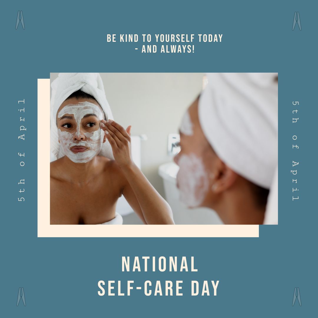 Smiling Woman Celebrates Self-Care Day Applying Cream