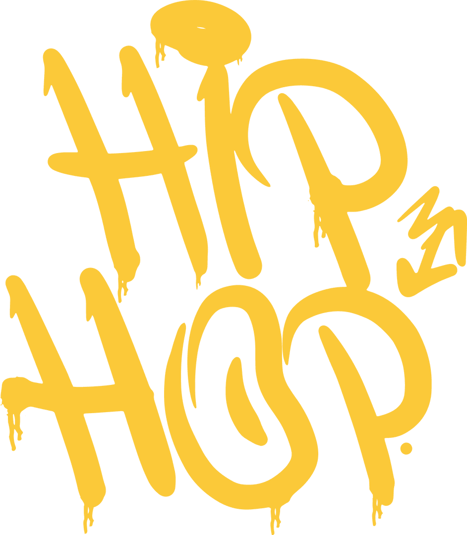 Yellow Hip Hop Graffiti Image on Transparent Background