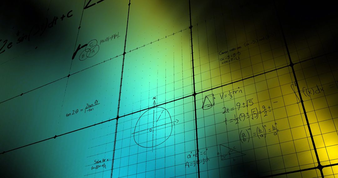 Mathematical Equations on Gridded Background with Dynamic Lighting
