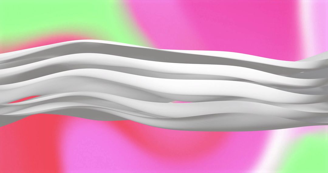 Flowing Abstract White Waves on Vibrant Multicolor Background