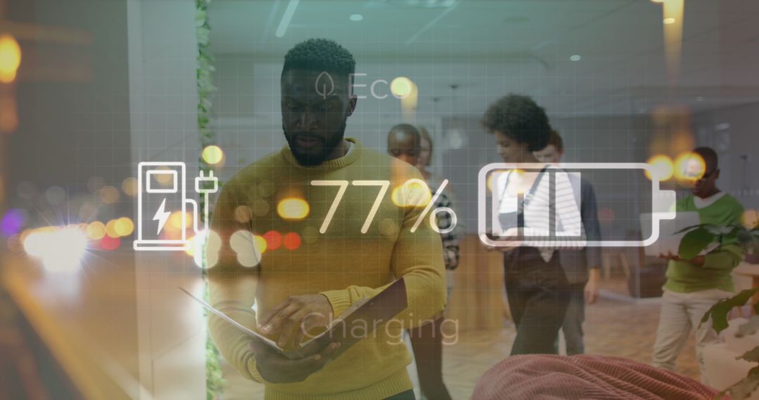 Technology Driven Workspace with Charging Interface Overlay