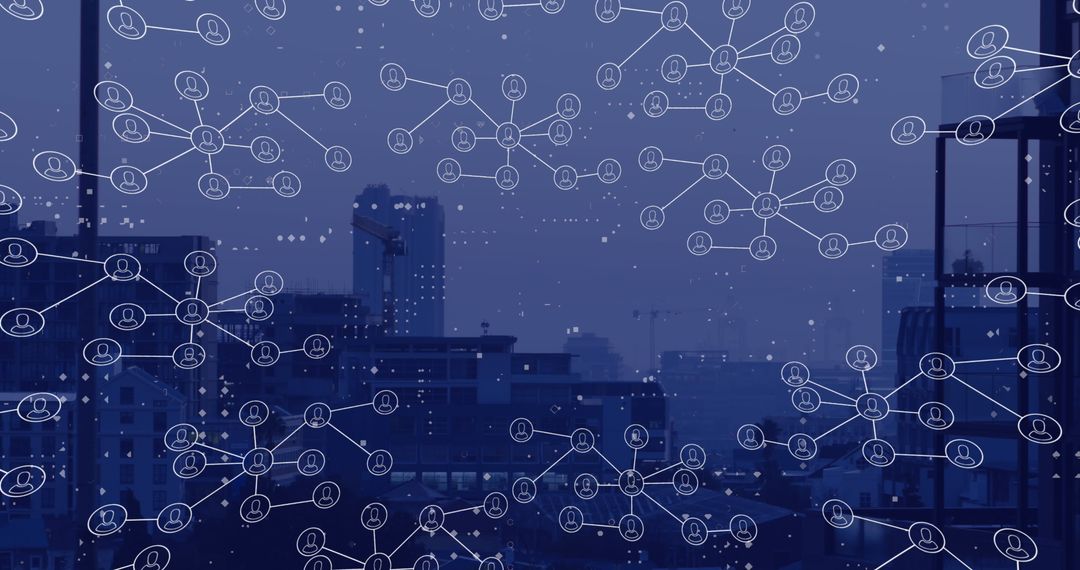 Global Networking Technology Over Urban Cityscape