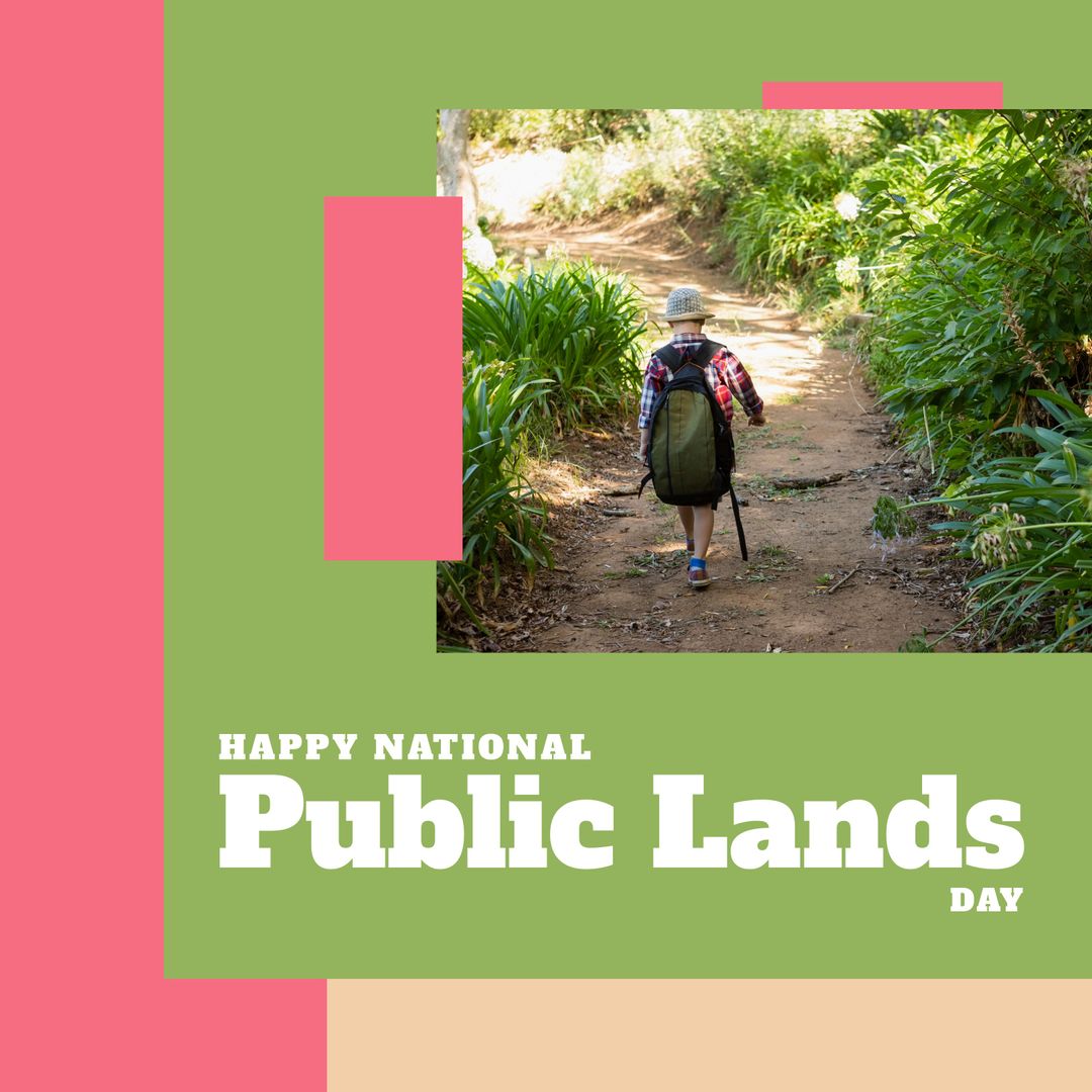 Boy with Backpack Exploring Nature for National Public Lands Day