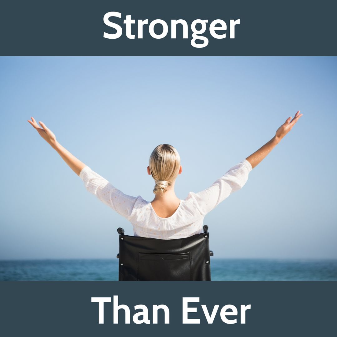 Wheelchair User Embracing Freedom by Ocean