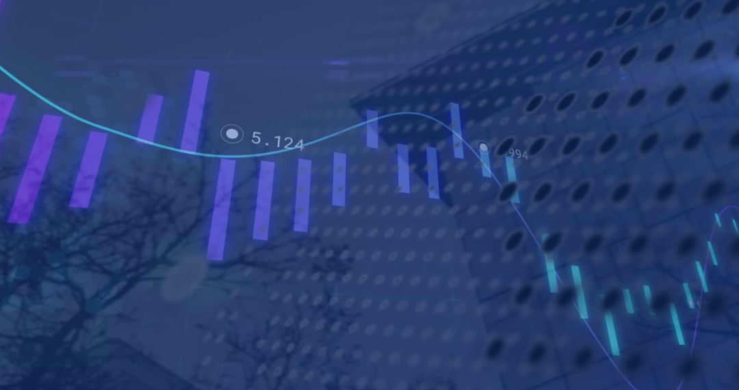 Abstract Financial Data Analysis with Blue Gradient Background - Free Images, Stock Photos and Pictures on Pikwizard.com