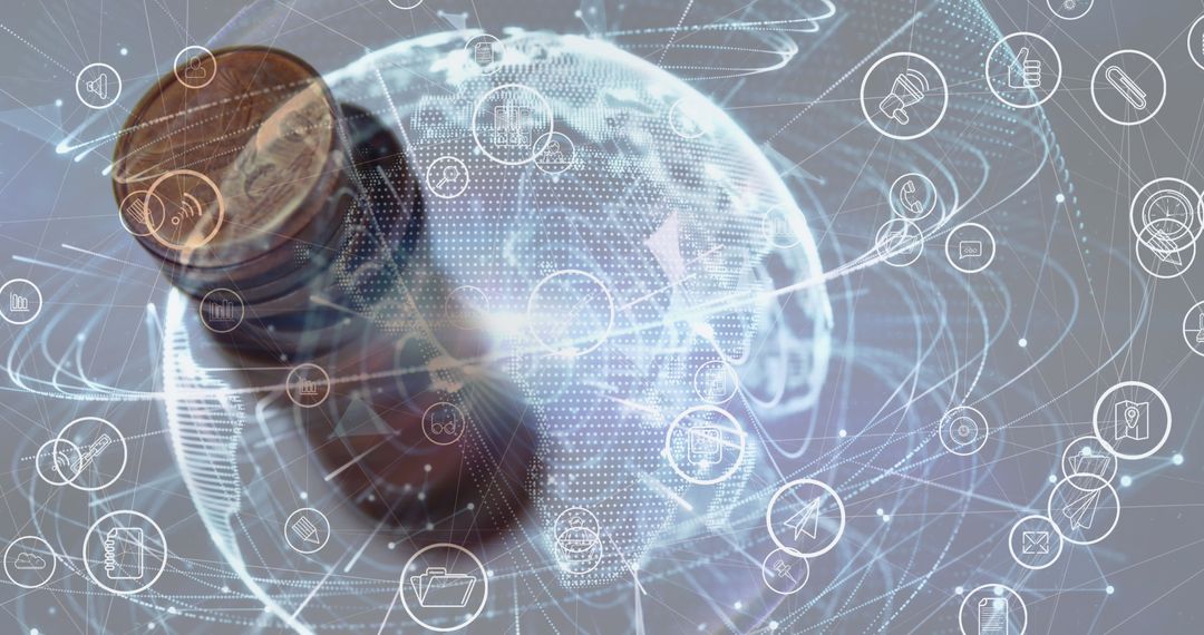 Global Finance Icons Encompassing World Economy Concept