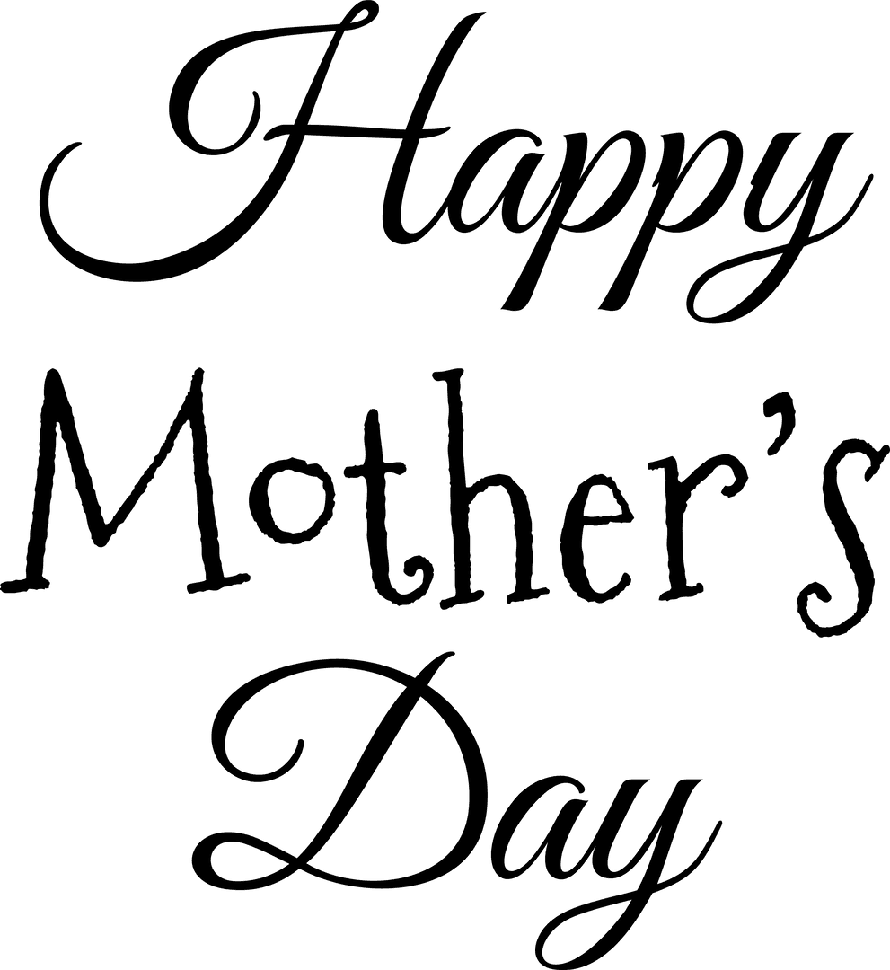 Happy Mother's Day PNG Text on Transparent Background