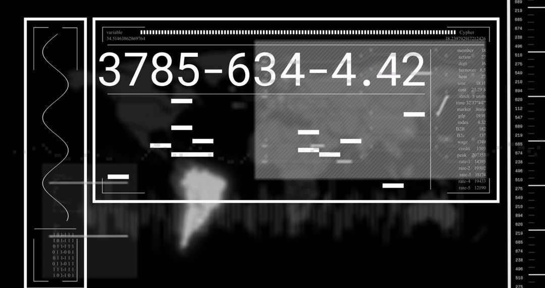 Digital interface with data visualization and processing
