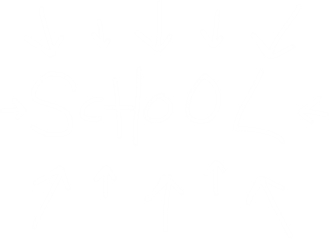 School Text with Bold Arrows on Transparent Background