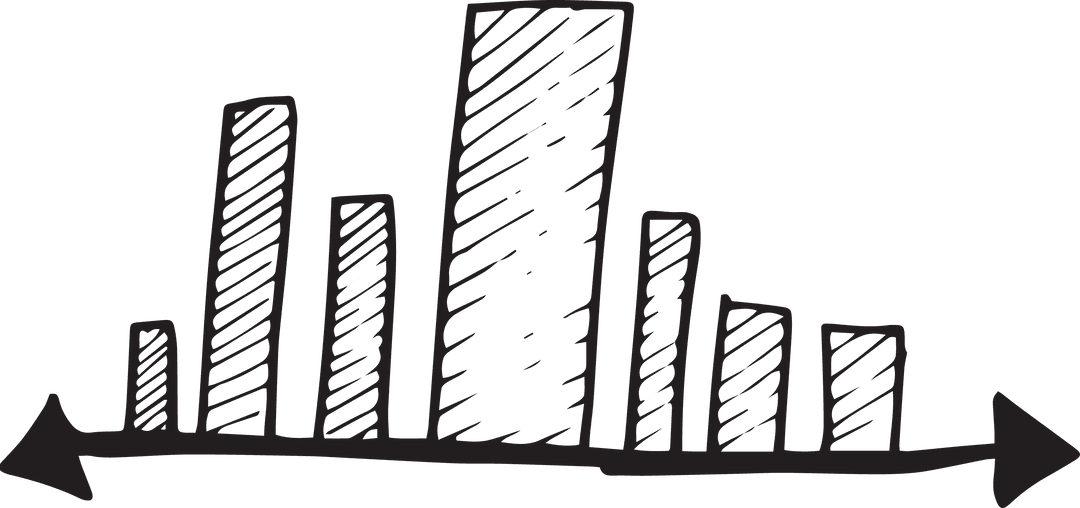 Transparent Hand-Drawn Bar Graph Illustration