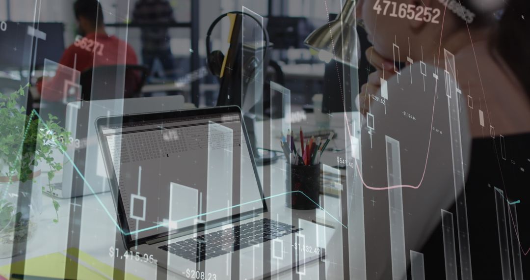 Business Data Analysis with Transparent Graph Overlays in Modern Office