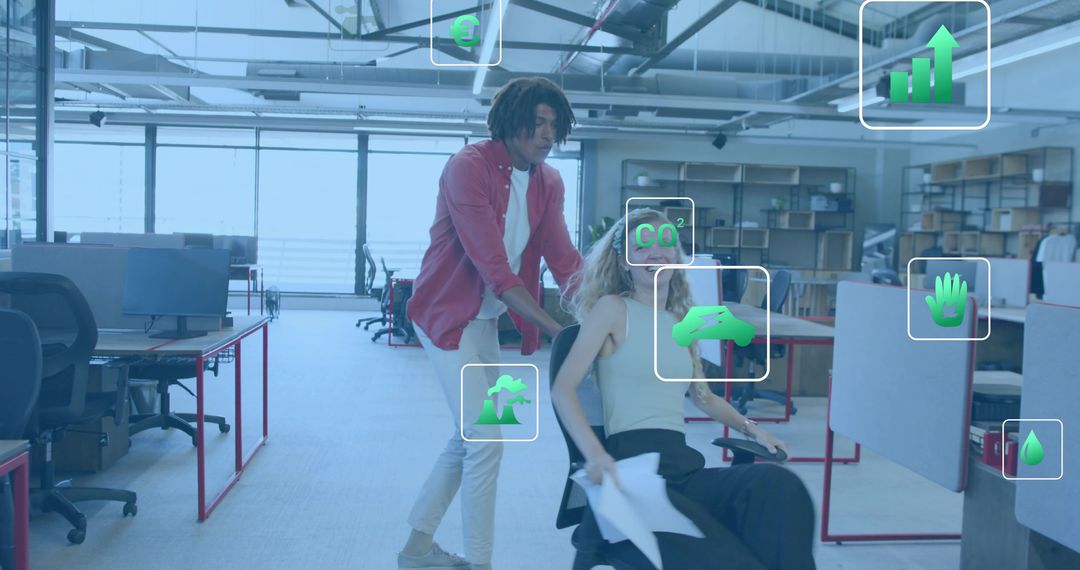 Team Playful Collaboration in Open-Plan Office with AR Data Overlays and Eco Analytics