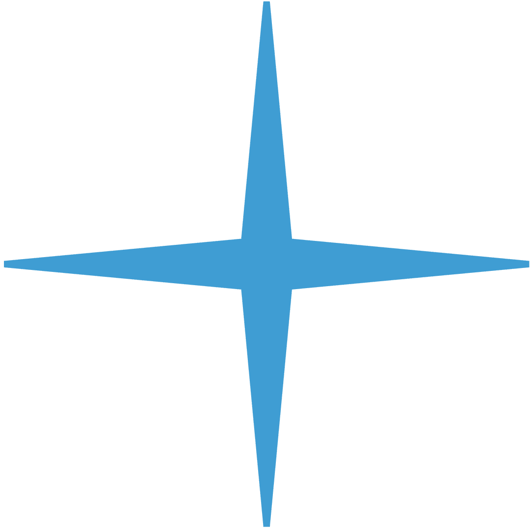 Blue Star-shaped Design on Transparent Background