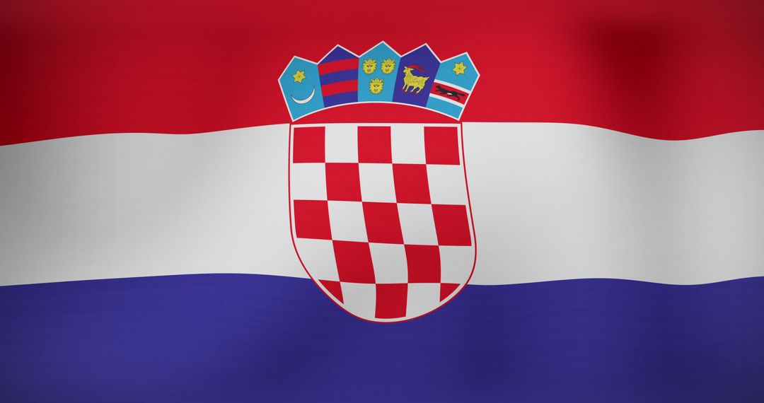 Waving Flag of Croatia on Windswept Day