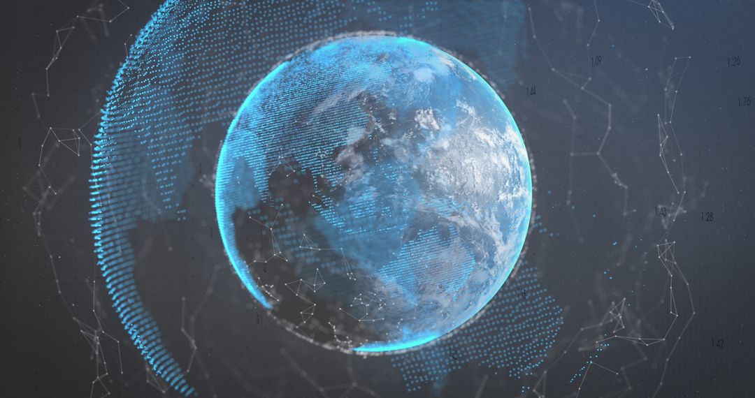 Futuristic Digital Globe Interconnected with Data Points