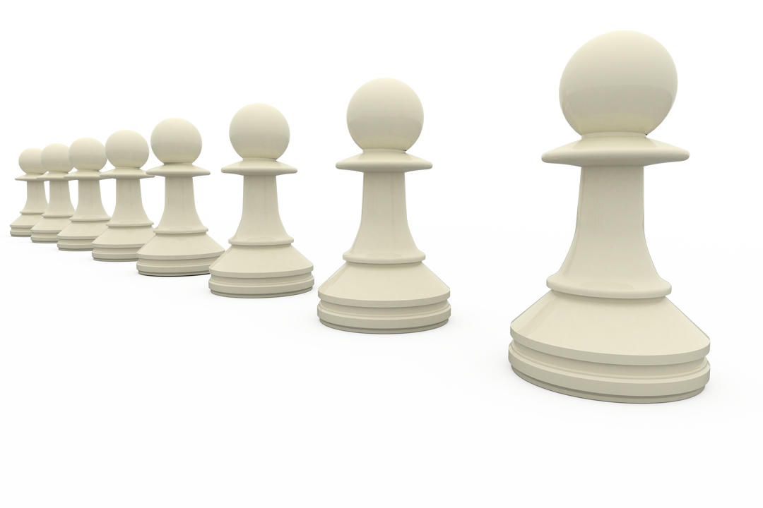 White Chess Pawns Aligned in a Transparent Background - Download Free Stock Images Pikwizard.com