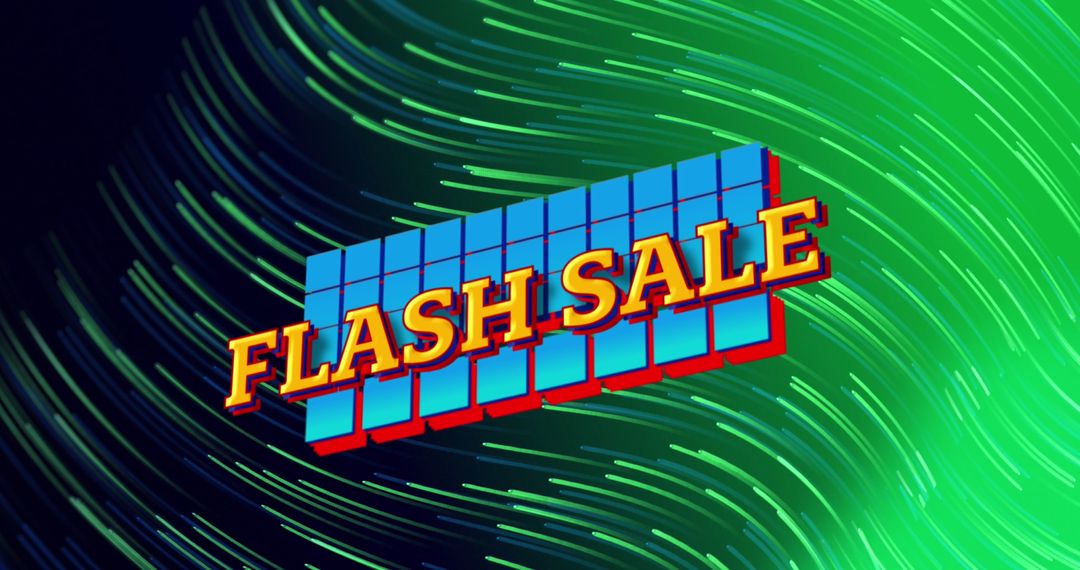 Flash Sale Hologram Style Advertisement Concept