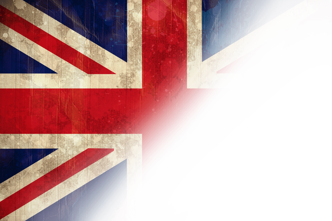 Grunge British Flag Illustration on Transparent Background