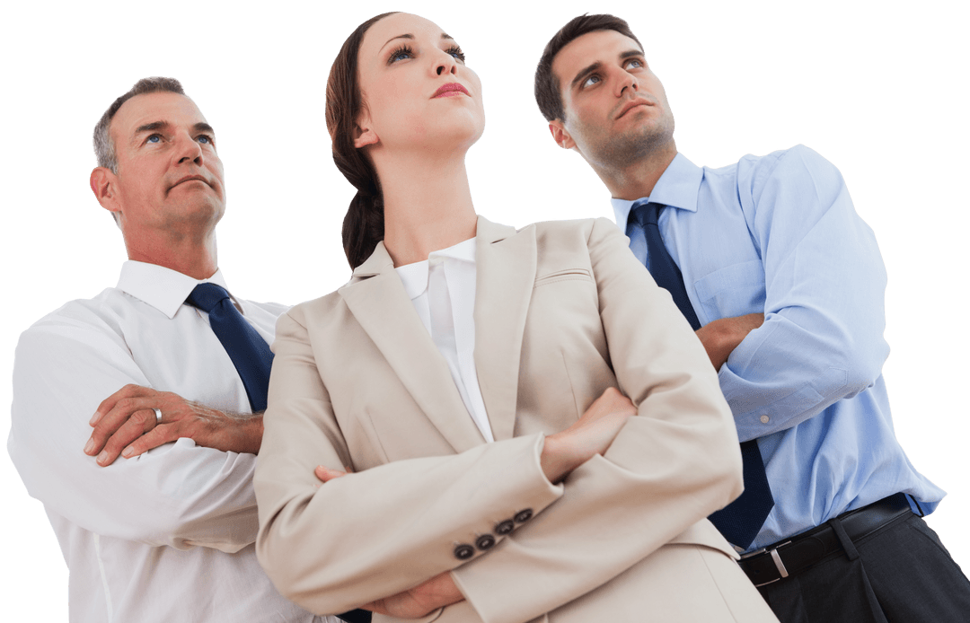 Transparent Confident Business Team Looking Ahead