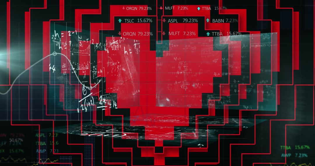 Digital Heart Circuit with Data Overlay on Computer Processor - Free Images, Stock Photos and Pictures on Pikwizard.com