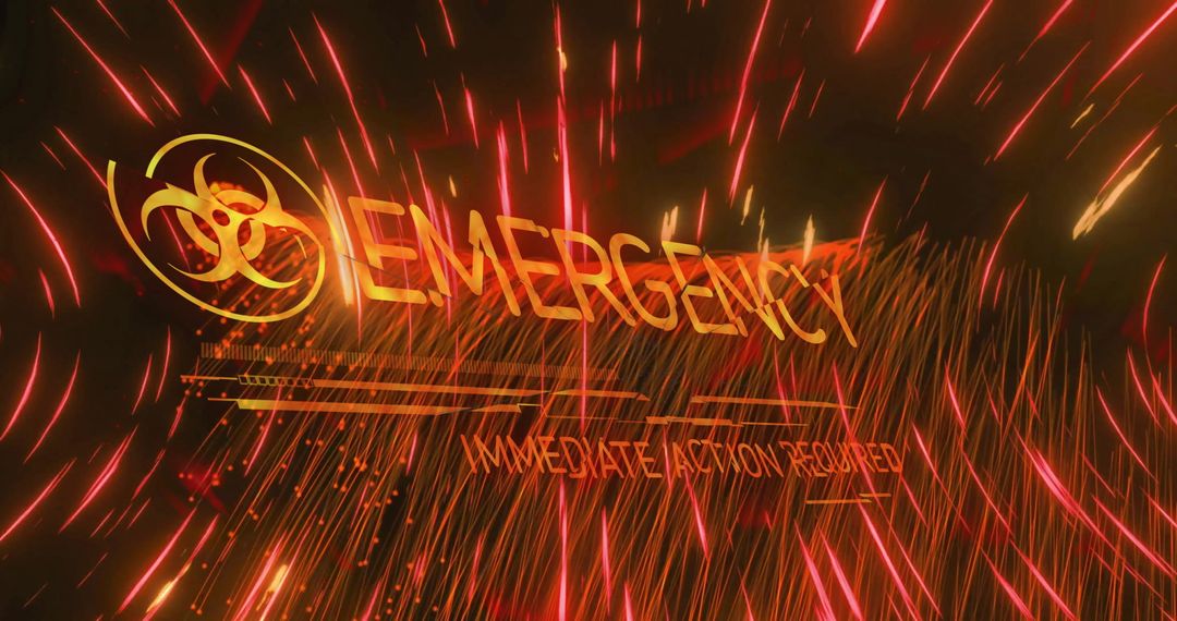 Biological Hazard Alert with Emergency Action Required