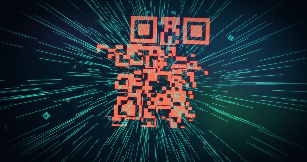 Dynamic QR Code Scanning with Glowing Digital Network