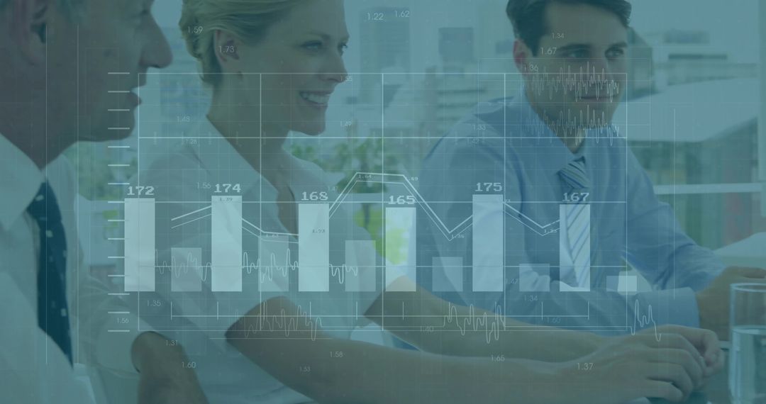 Corporate Professionals Analyzing Digital Financial Data in Modern Office