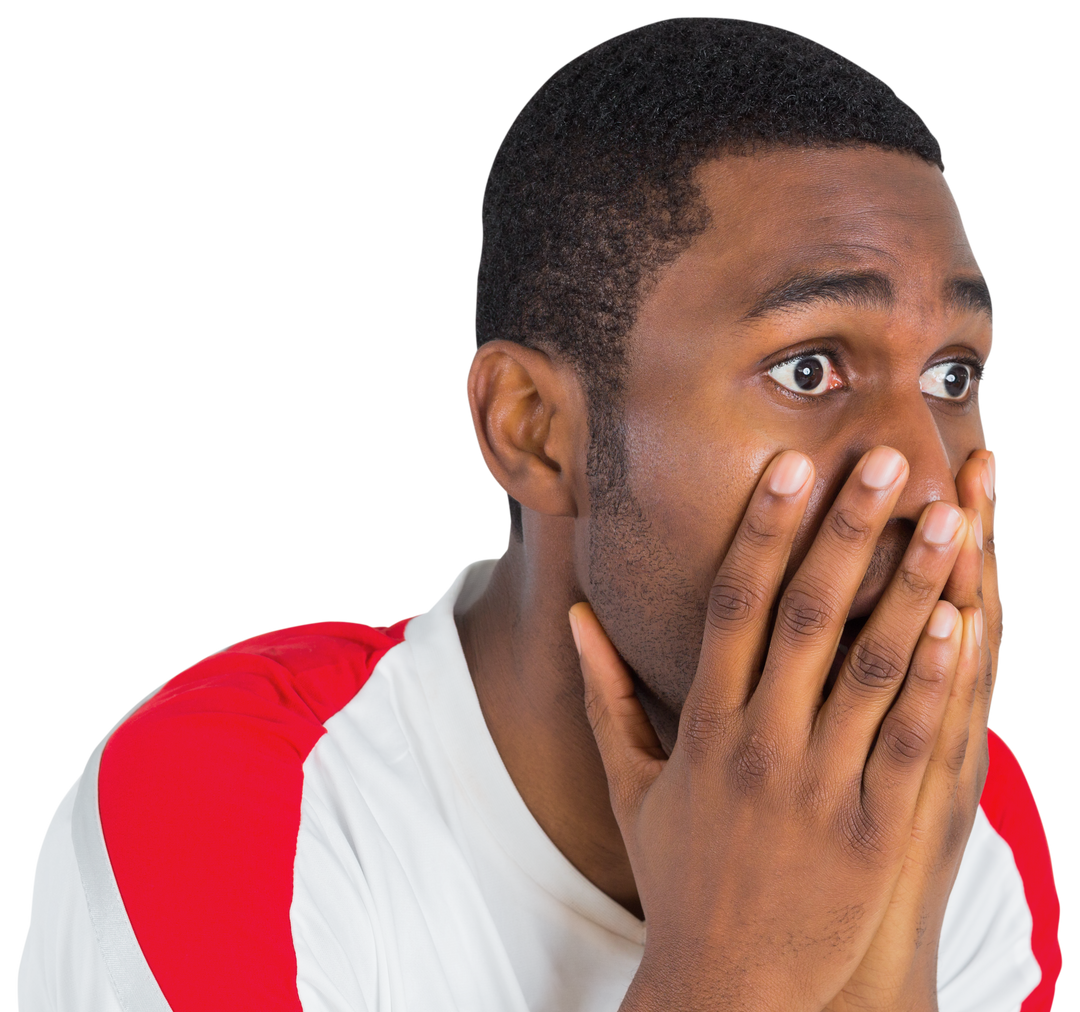 Nervous African American Football Fan Watching Game, Transparent background - Download Free Stock Images Pikwizard.com