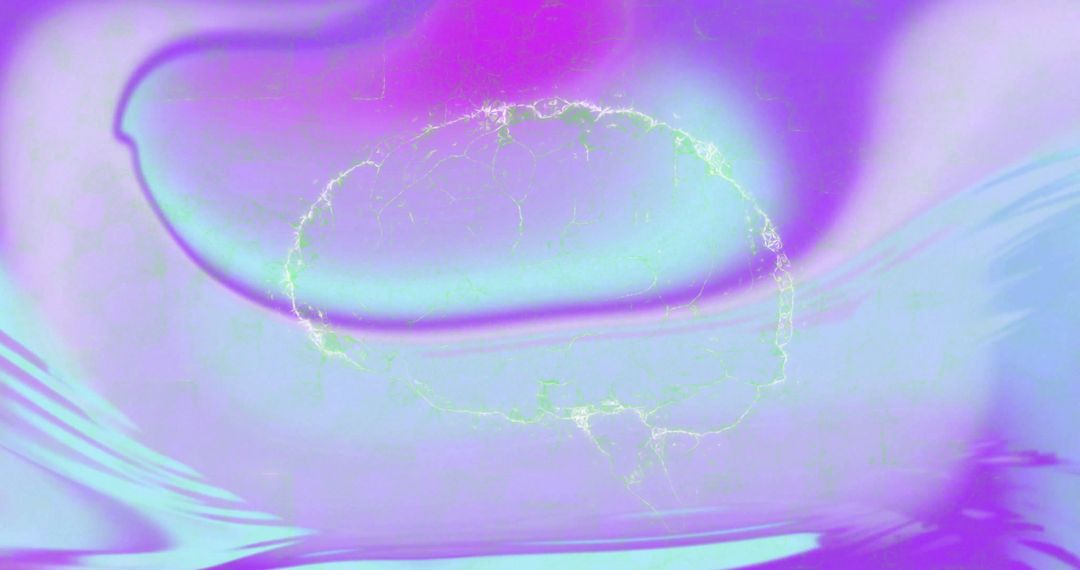 Glowing Brain Pattern on Abstract Futuristic Background