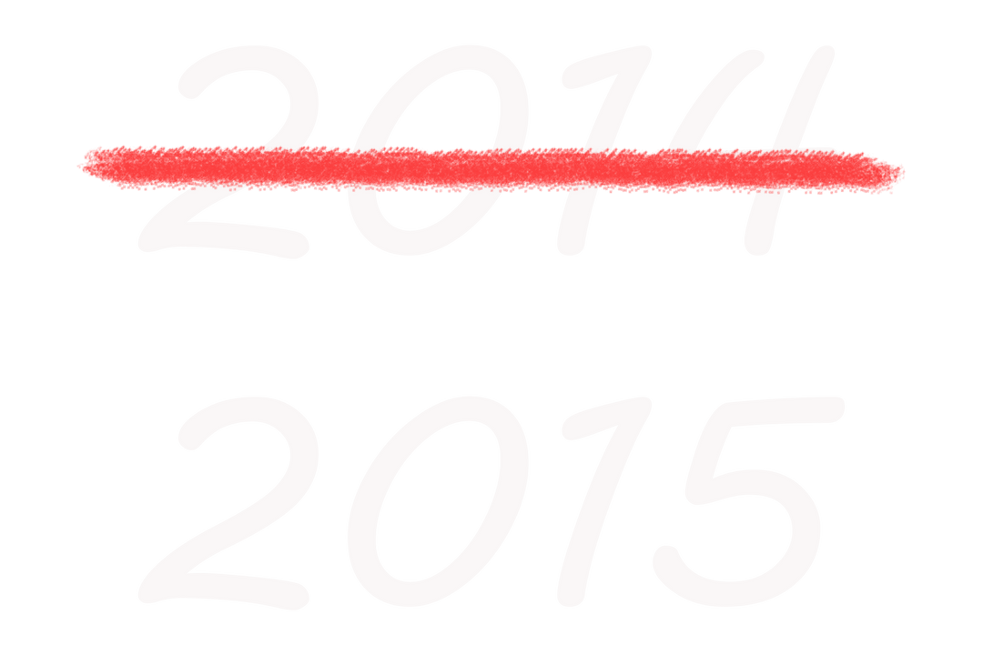 New Year 2015 Text With Striked-Out 2014, Transparent Background - Download Free Stock Images Pikwizard.com