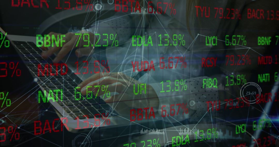 Stock Market Data with Hands Typing on Laptop Keyboard - Free Images, Stock Photos and Pictures on Pikwizard.com