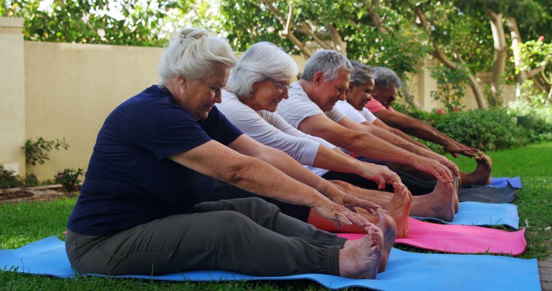 Seniors Performing Group Outdoor Yoga - Free Images, Stock Photos and Pictures on Pikwizard.com