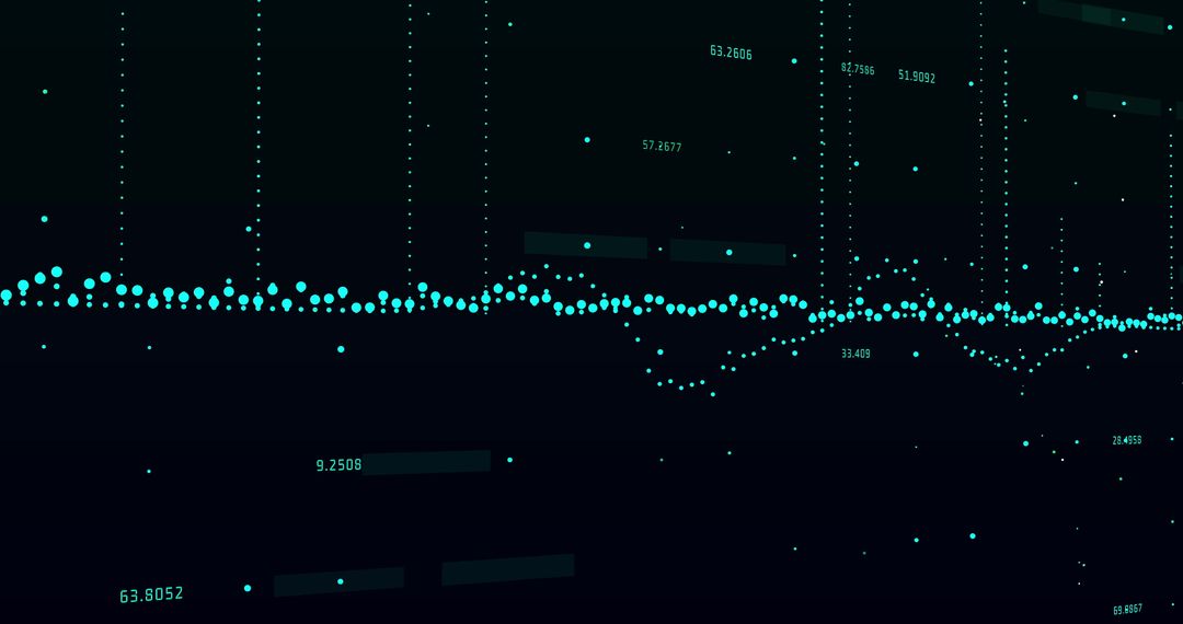 Digital Stock Market Data with Floating Points on Black Background