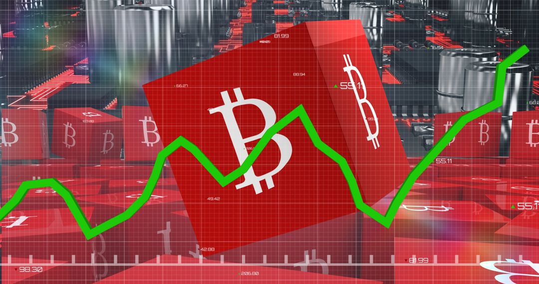 Bitcoin Symbol High Tech Cryptocurrency Finance Concept