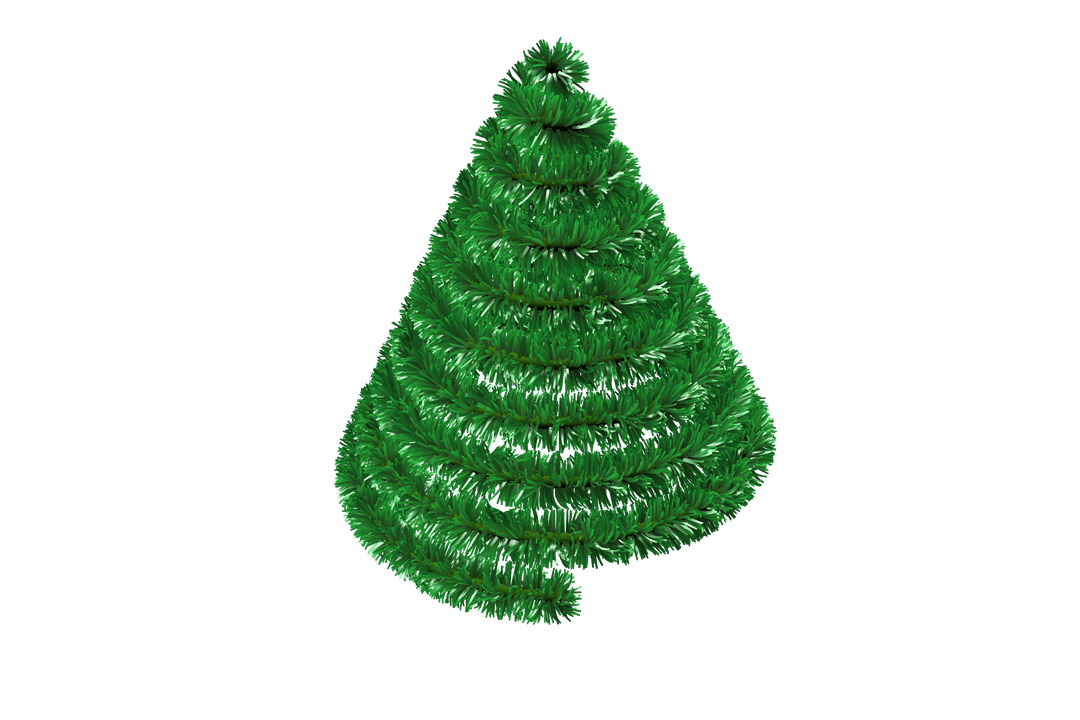 Transparent Christmas Tree Shape Made of Green Tinsel