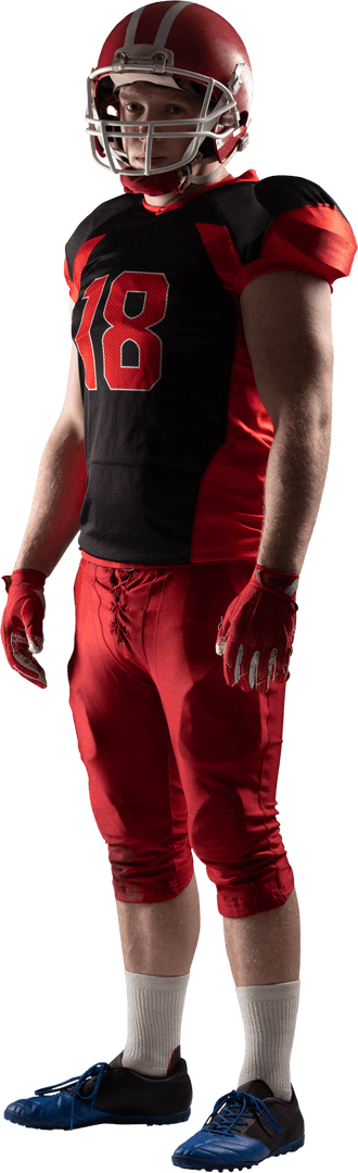 Transparent American Football Player in Uniform with Helmet