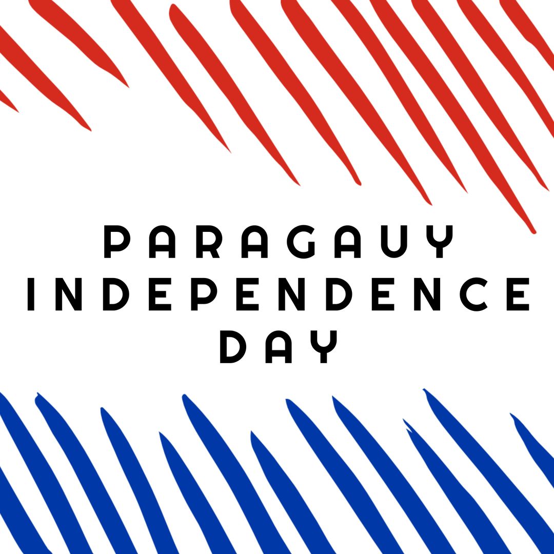 Paraguayan Independence Day Greeting with Red and Blue Stripes