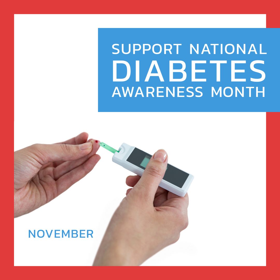 Support Diabetes Awareness with Glucometer Healthcare Concept