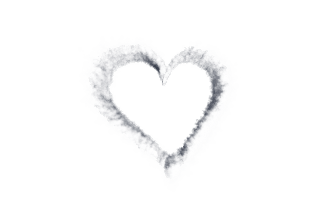 Cloud Heart Illustration on Transparent Background Valentine's Design