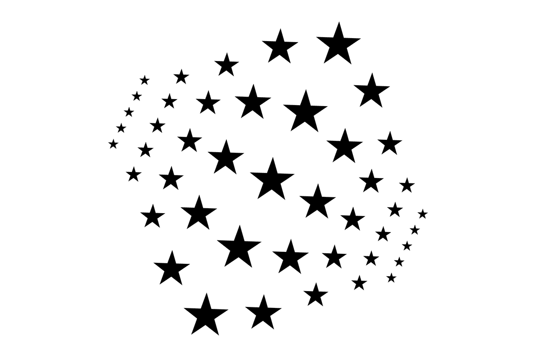 Black Stars Isolated Transparent Vector Pattern Design