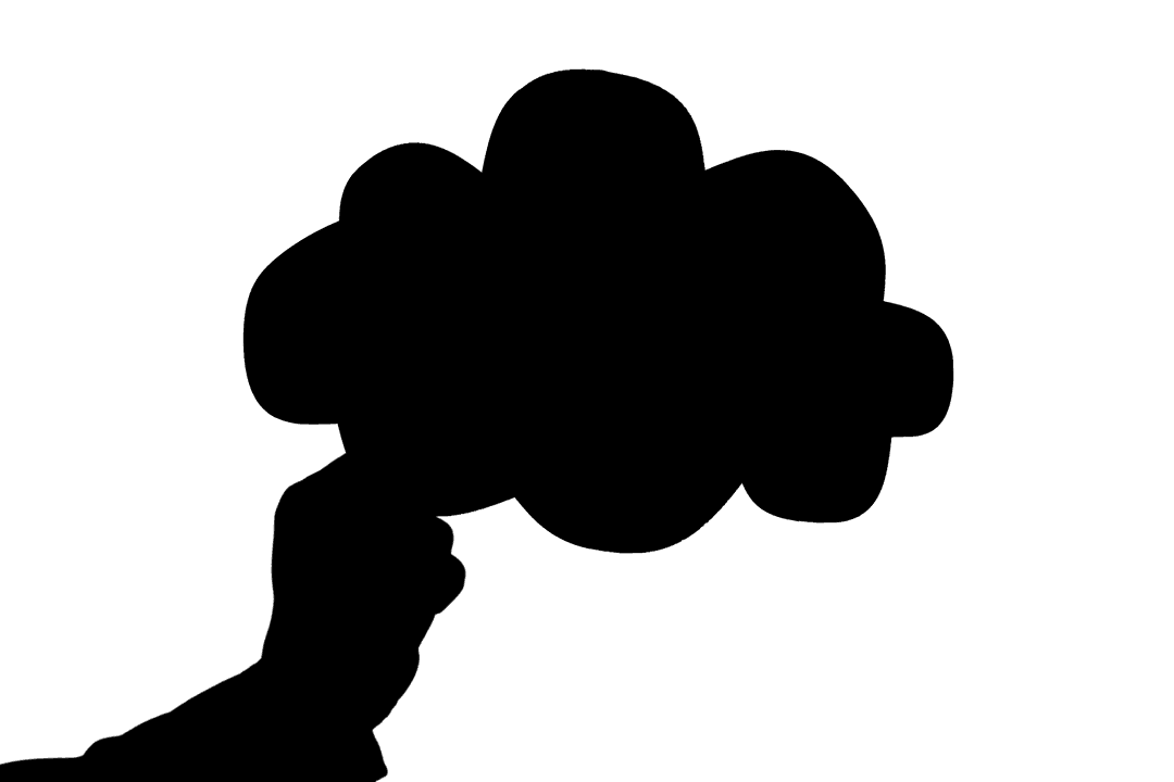 Transparent Black Silhouette Hand Holding Cloud Icon