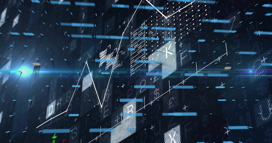 Futuristic 3D Digital Data Visualization Concept