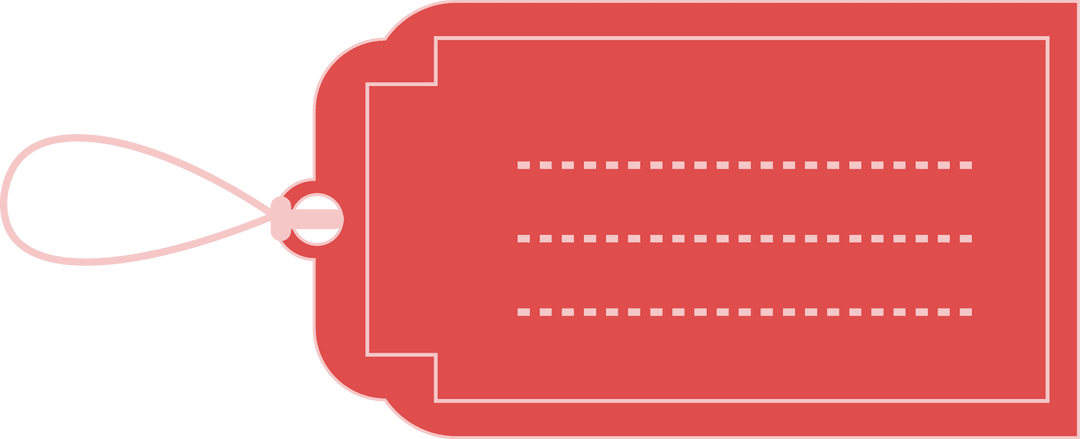 Red Label Card with Editable Text Lines on Transparent Background