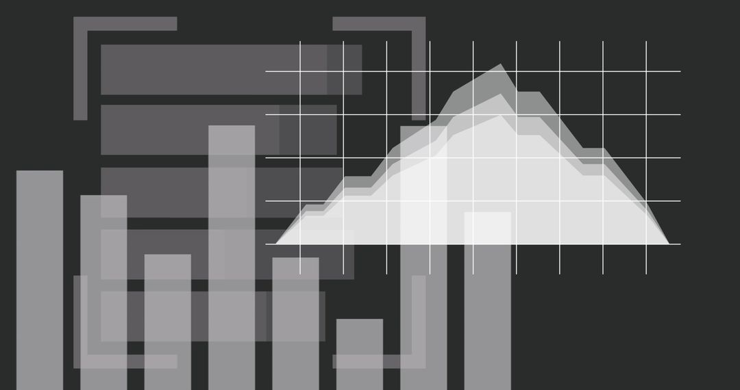 Abstract Finance Chart with Rising Bars and Data Analysis